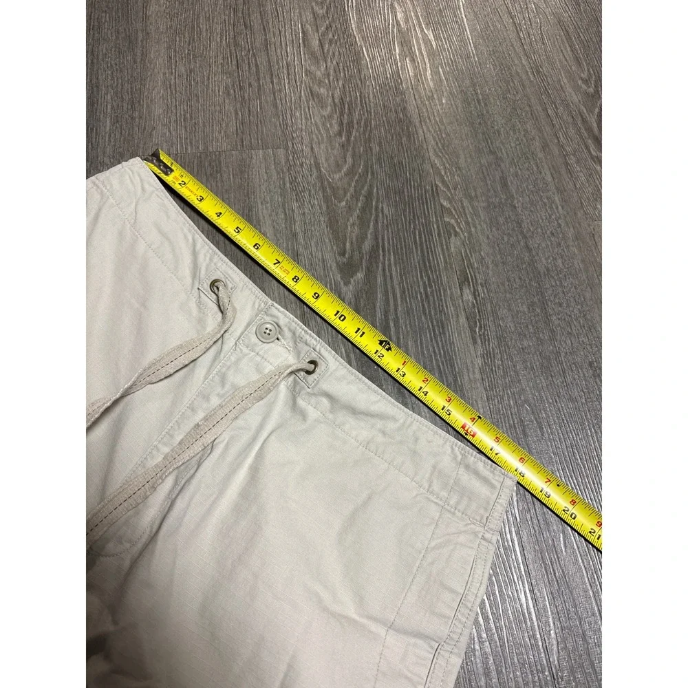 Gap Mens Baggy Ripstop Cargo Pants XL Khaki Tan Drawstring Wide Leg Trousers